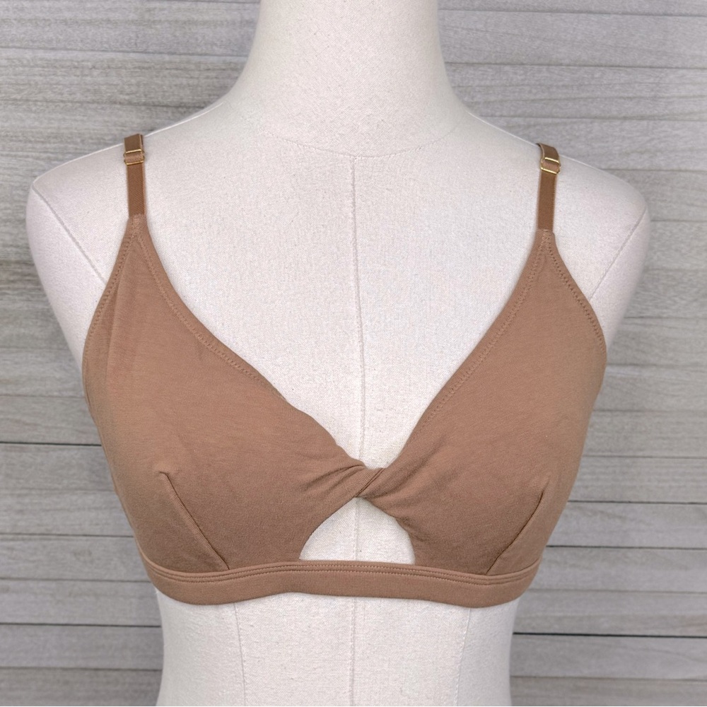 BOOTAY BAG "Leave Me Alone" Twist Front Bralette Tan-XL